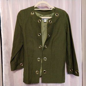 Donna Toran Lined Jacket 3/4 Sleeves Linen/Rayon